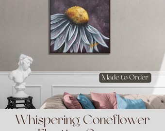 Lienzo floral de equinácea: arte de pared de galería