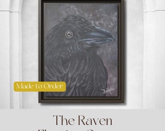 Lámina artística enmarcada de Raven: Decoración de pared de Gothic Dark Academia