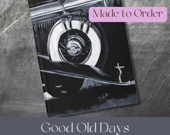 Cuaderno de tapa dura de coches antiguos: Cuaderno de diseño de automóviles clásicos