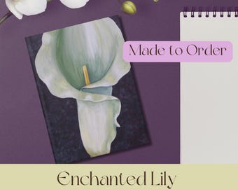 Cuaderno de tapa dura de lirio de cala: Cuaderno artístico «Lirio encantado»