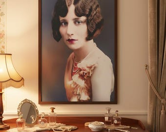 Art Deco Flapper Print – 1920s Glam, Wooden Framed Wall Art