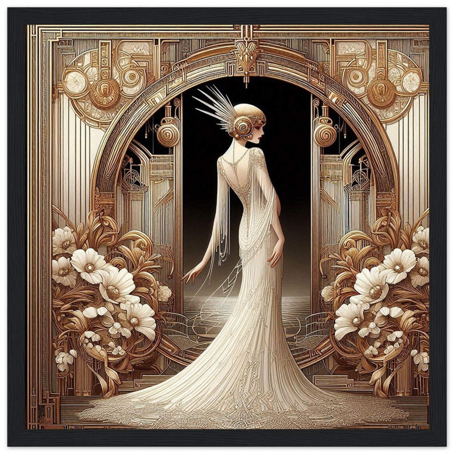Art Deco "pureté D’une Mariée" Print, Vintage Bride Style Framed Wall ...