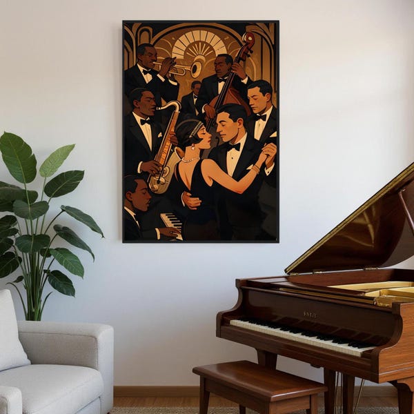 Art Deco "Jazz" Print, Roaring Twenties, Speakeasy Wall Art