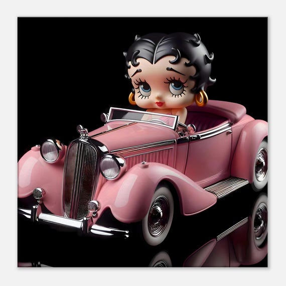 Betty Boop フィギュア 車 オルゴール　パステルピンク Betty Boop Thin Canvas Print, 