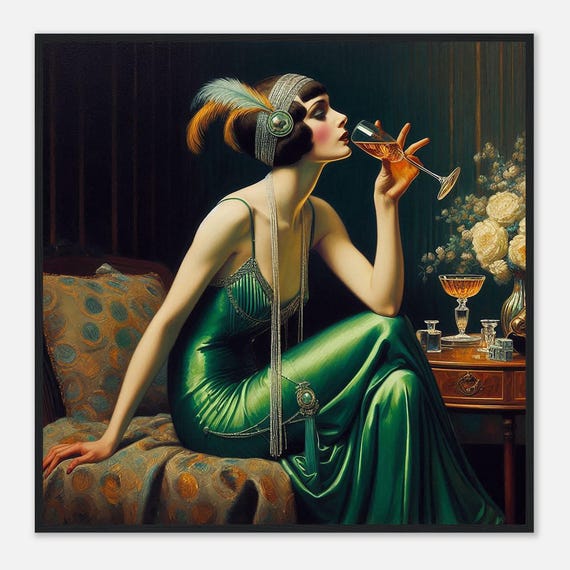 Art Deco Woman Print, 