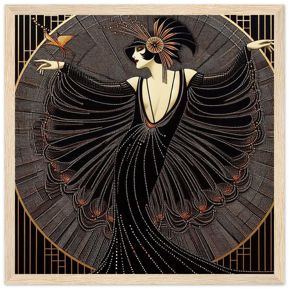 Art Deco Wall Art "glorious" Framed | Vintage Hollywood Glamour ...