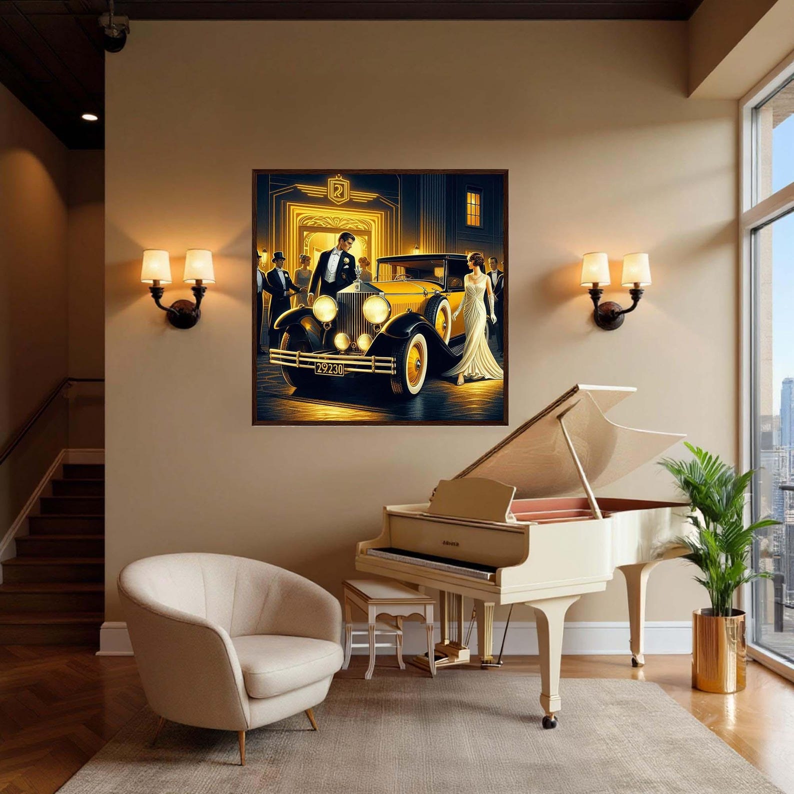 Art Deco Framed Print, "roaring 20s Couple With Rolls Royce" - Etsy UK