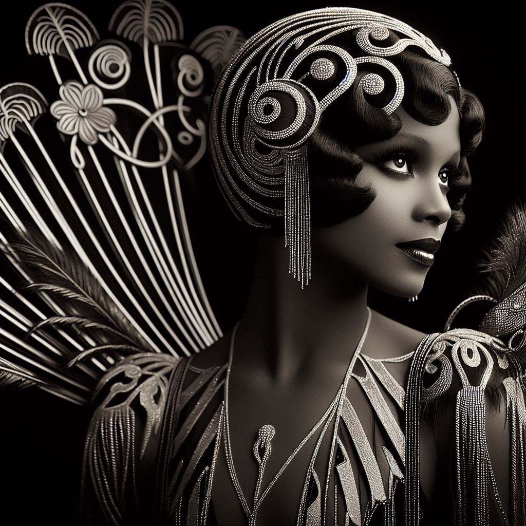 Art Deco Printable Wall Art Deco Inspired Stylized Harlem Flapper Art ...