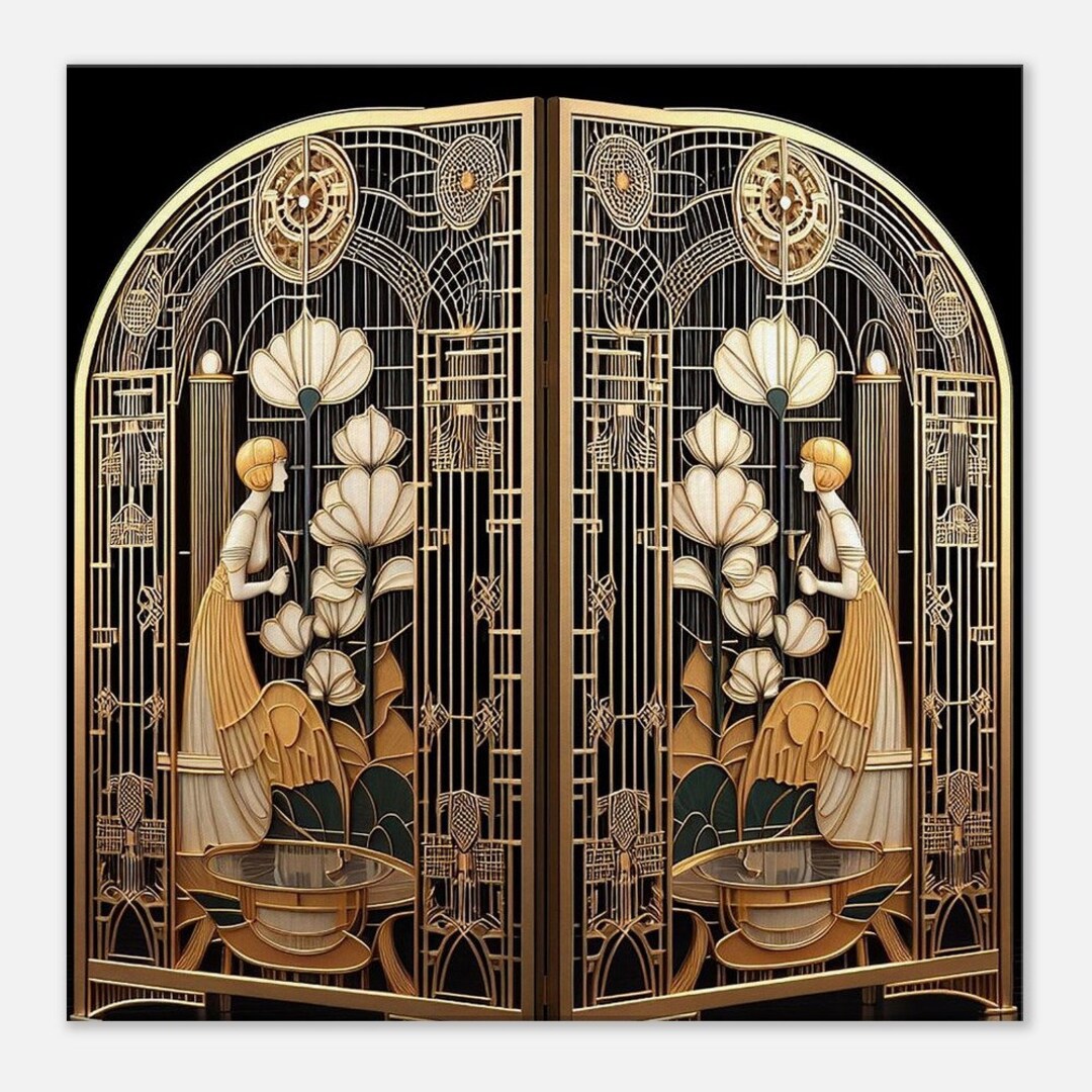 Gallery Detail: Art Deco Detail Art Deco Screen Printed On Thin Canvas