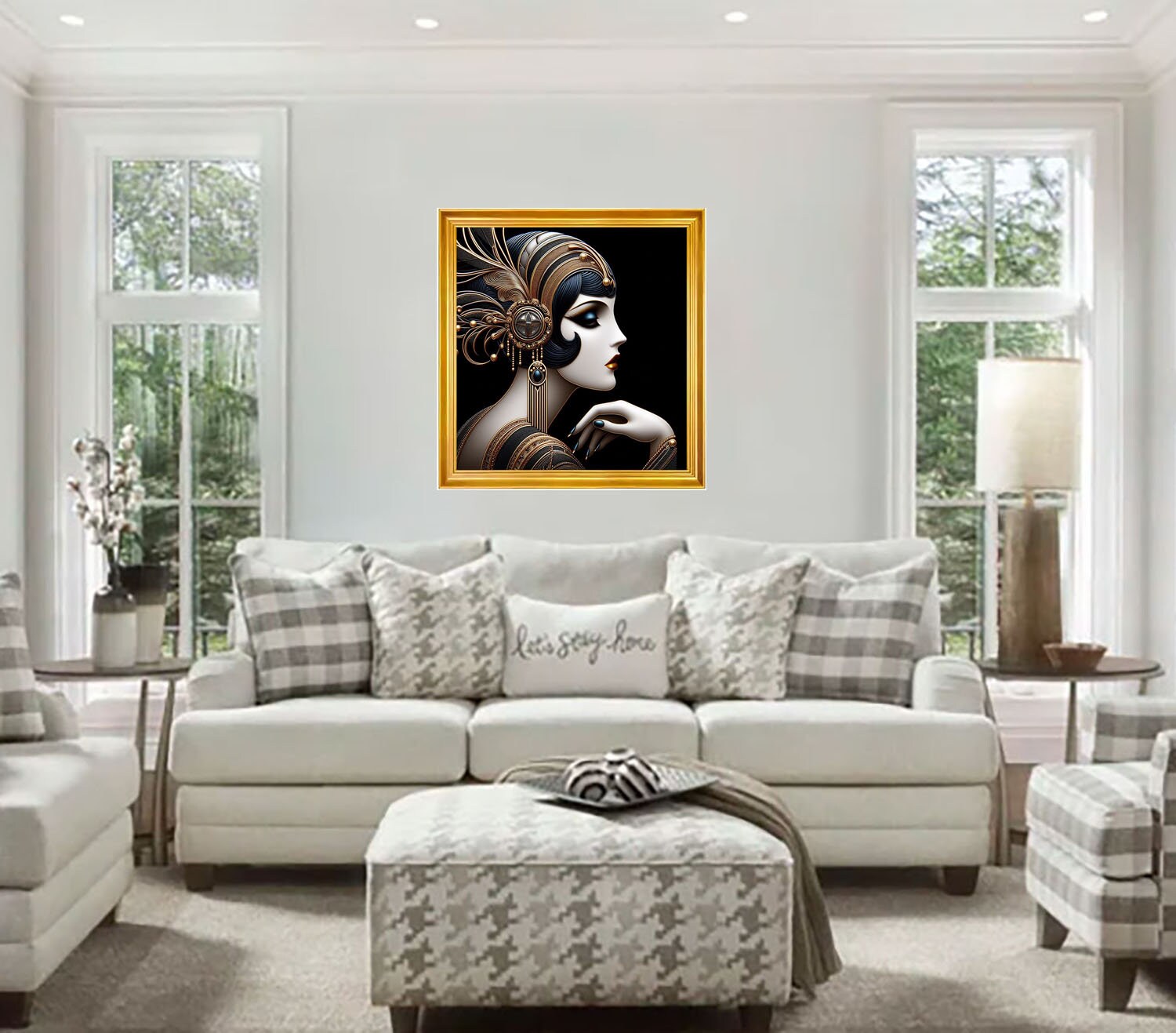 Art Deco Printable Wall Art Deco Stylized Flapper Art Deco Wall Art ...