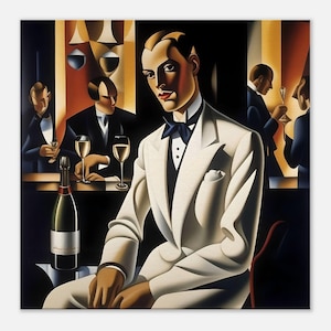 Wall Art Art Deco &quot;Shall We Dance?&quot; Printed on Thin Canvas. Dancers of the 1920&#39;s and 30&#39;s are remembered fondly. Home, office, Gift.