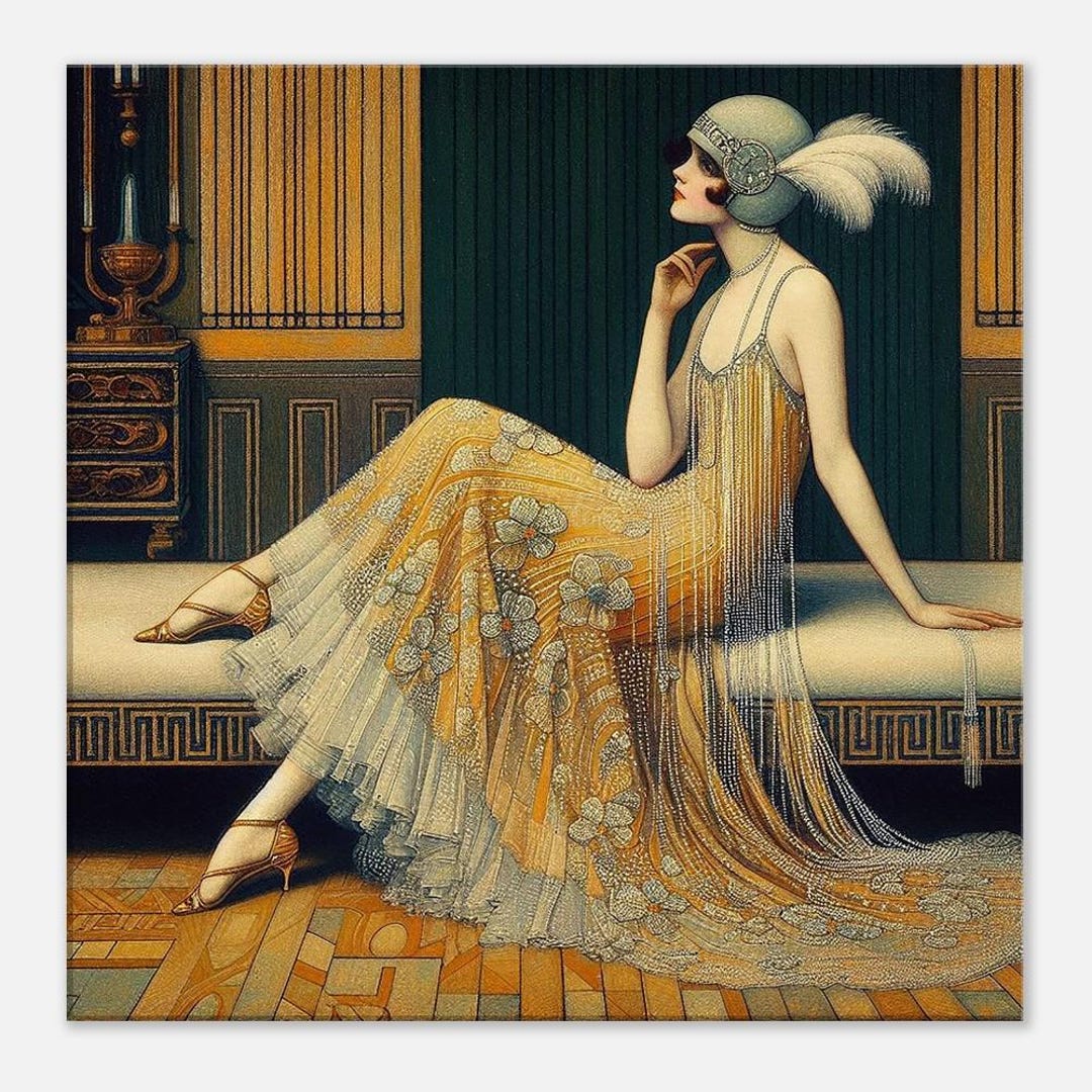 Art Deco Flapper Canvas Print, 1920s Style Wall Art - Etsy