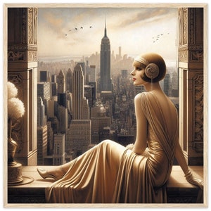 Art Deco Wall Art "glimpse Into the Past" Printed on Premium Matte