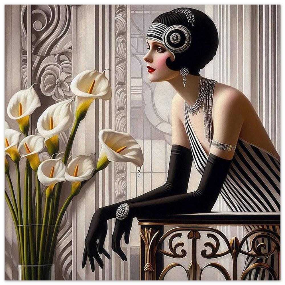 Art Deco Wall Art "Calle" Printed on Classic Semi-Glossy Paper Poster 30x30 cm / 12x12″