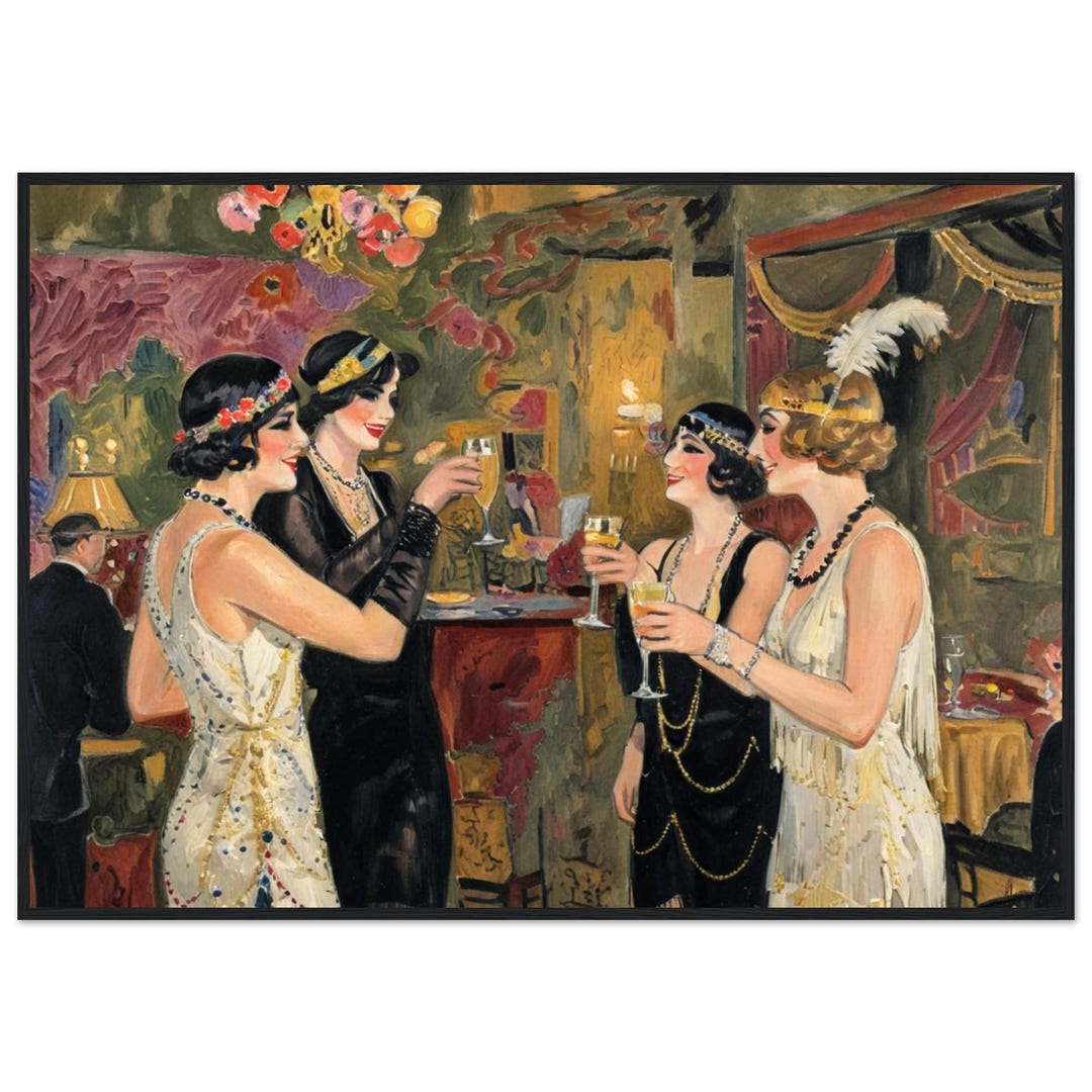 Art Deco Roaring 20s Wall Art "roaring 20s Flappers Night Out" Premium ...