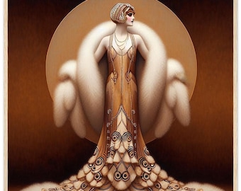 Impresión Art Déco Glamour: Arte mural enmarcado estilo Flapper