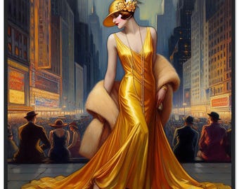 Art Deco Wall Art "Center of Attention" |Chic Modern Glam Decor Framed  Poster