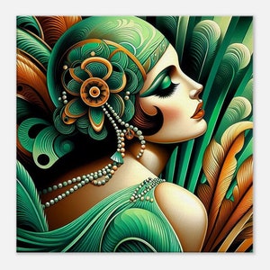 Art Deco Wall Art &quot;Happy Colors&quot; Printed on Thin Canvas. Colorful art deco wall decor for any room in your home.