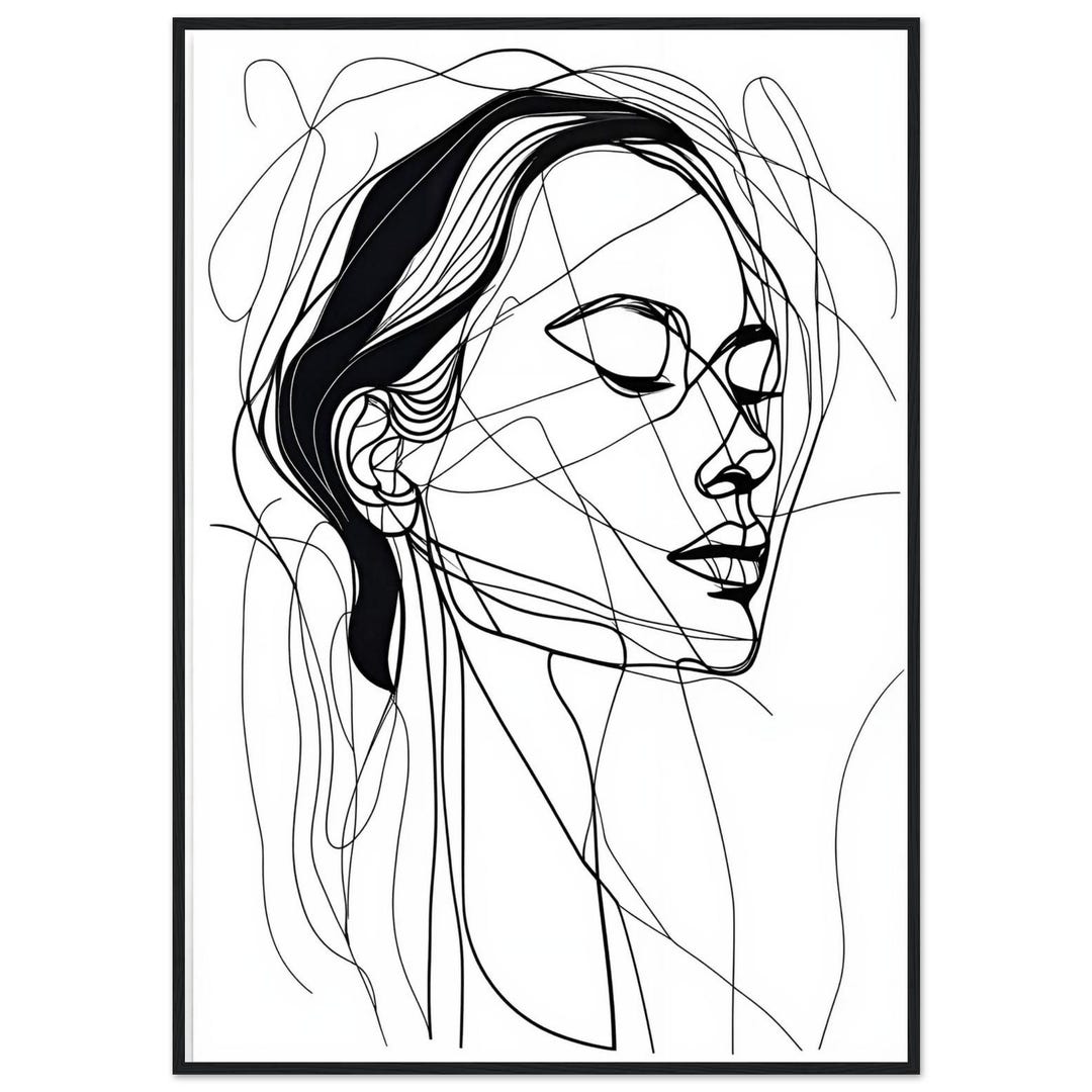 Abstract Face Line Art Woman Print, Minimalist Female Portrait Wall Art ...