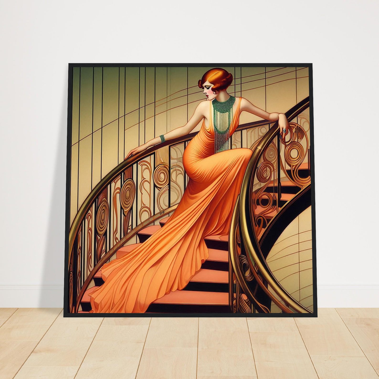 Art Deco Stairway Print: Framed Matte Paper Wall Art - Etsy
