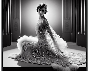 Art Deco "Ingenue" Poster, Vintage Film Style Wall Art, Wooden Framed Print