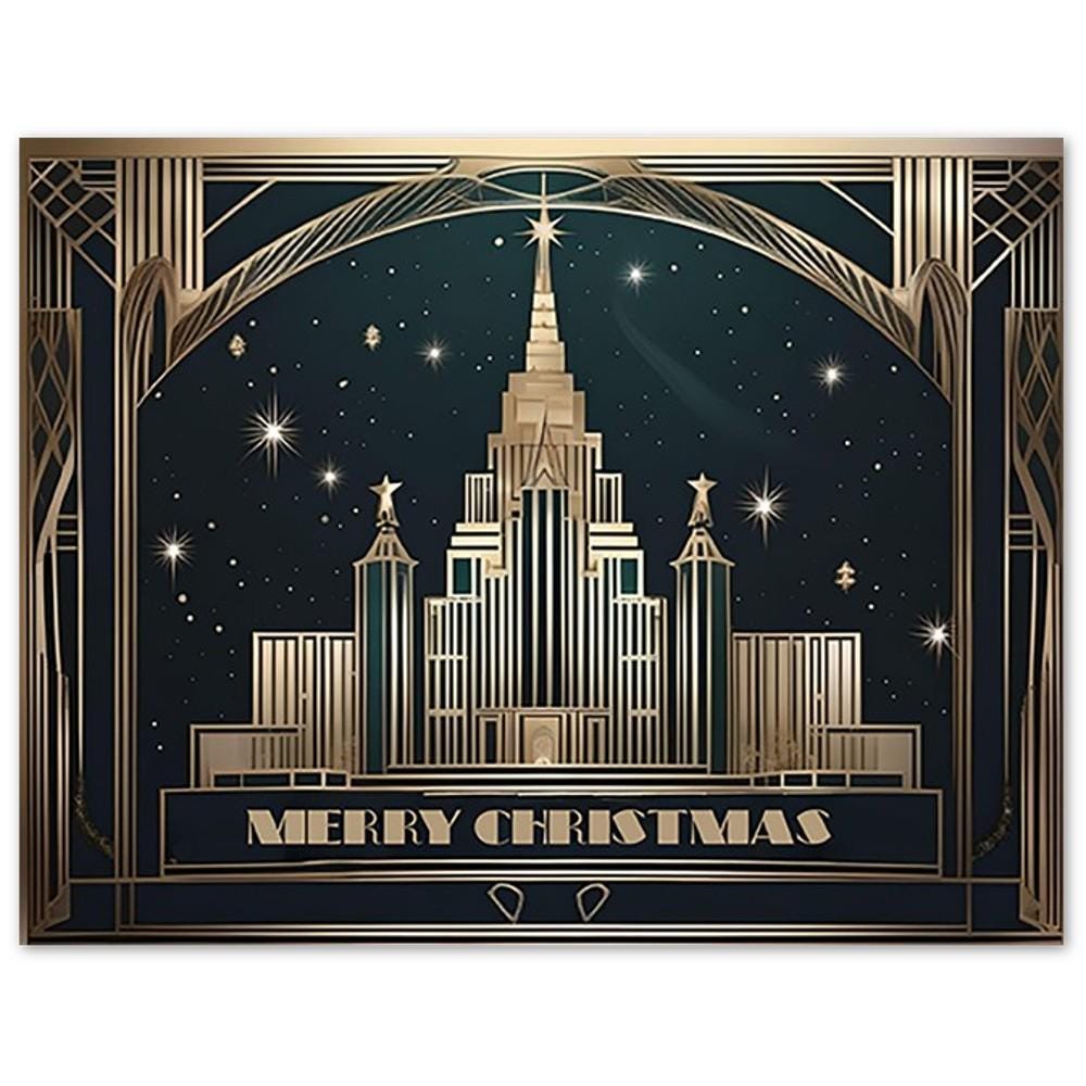 Art Deco Weihnachtskarte Mit Enkelin – 8 Seiten, 300x195 Mm – Mit Silberfolie & Glitzer