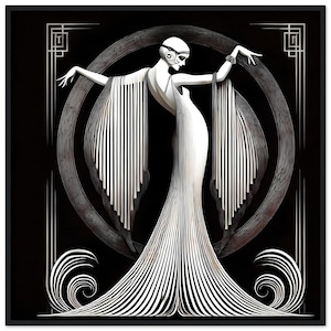 Erte Black White - Etsy