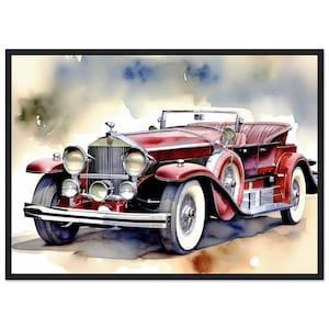 Art Deco Wall Art &quot;Duesenberg Convertible&quot; Wooden Framed Print | art wall deco