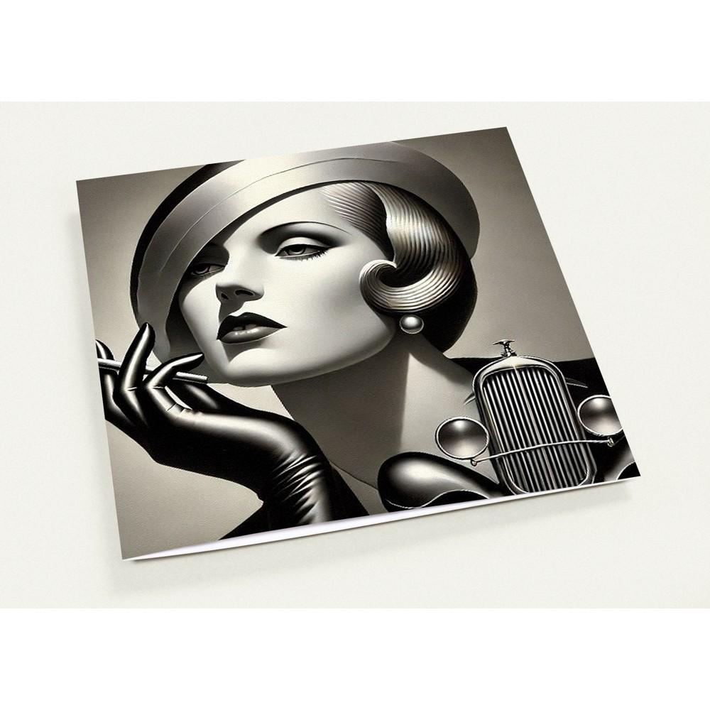 Art Deco "Star Quality" Personalized Folded Greeting Cards – Pack of 10 with White Standard Envelopes