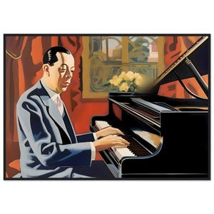 Art Deco, stampa murale musicale "Cole Porter Night and Day" con cornice su carta opaca di alta qualità, decorazione musicale per pianoforte, ruggenti anni '20