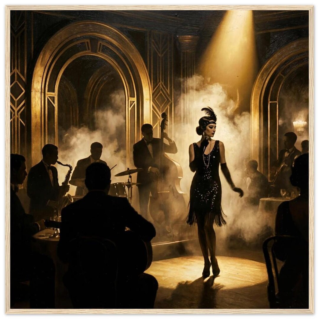 Art Deco Wall Art "jazz Age Nightclub" Print, 1920s Flapper Singer ...