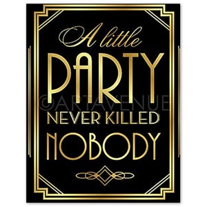 inviti per feste in stile art deco "Una piccola festa non ha mai ucciso nessuno" 10 inviti con buste 4,25" x 5,5" invito anni ruggenti (USA e Canada)