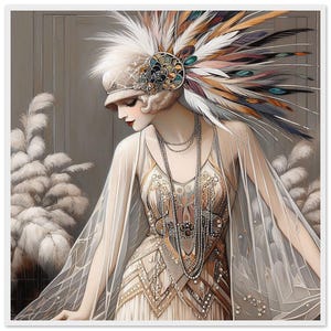 Art-Deco-Wandkunst ""Reinheit der Liebe"" Premium Mattpapier Holzgerahmtes Plakat. Dieses ruhige Bild wird jedem besonderen Anlass hinzugefügt. Geschenkidee.