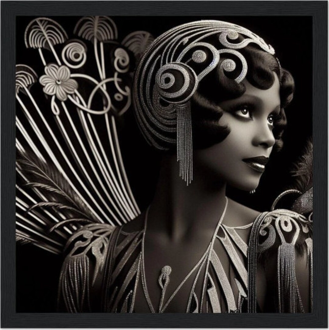 Art Deco Printable Wall Art Deco Inspired Stylized Harlem Flapper Art ...