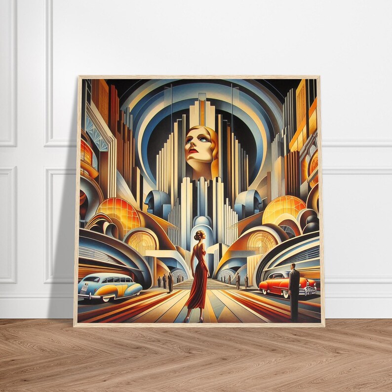 Image showcasing Art Deco Detroit Mural: 