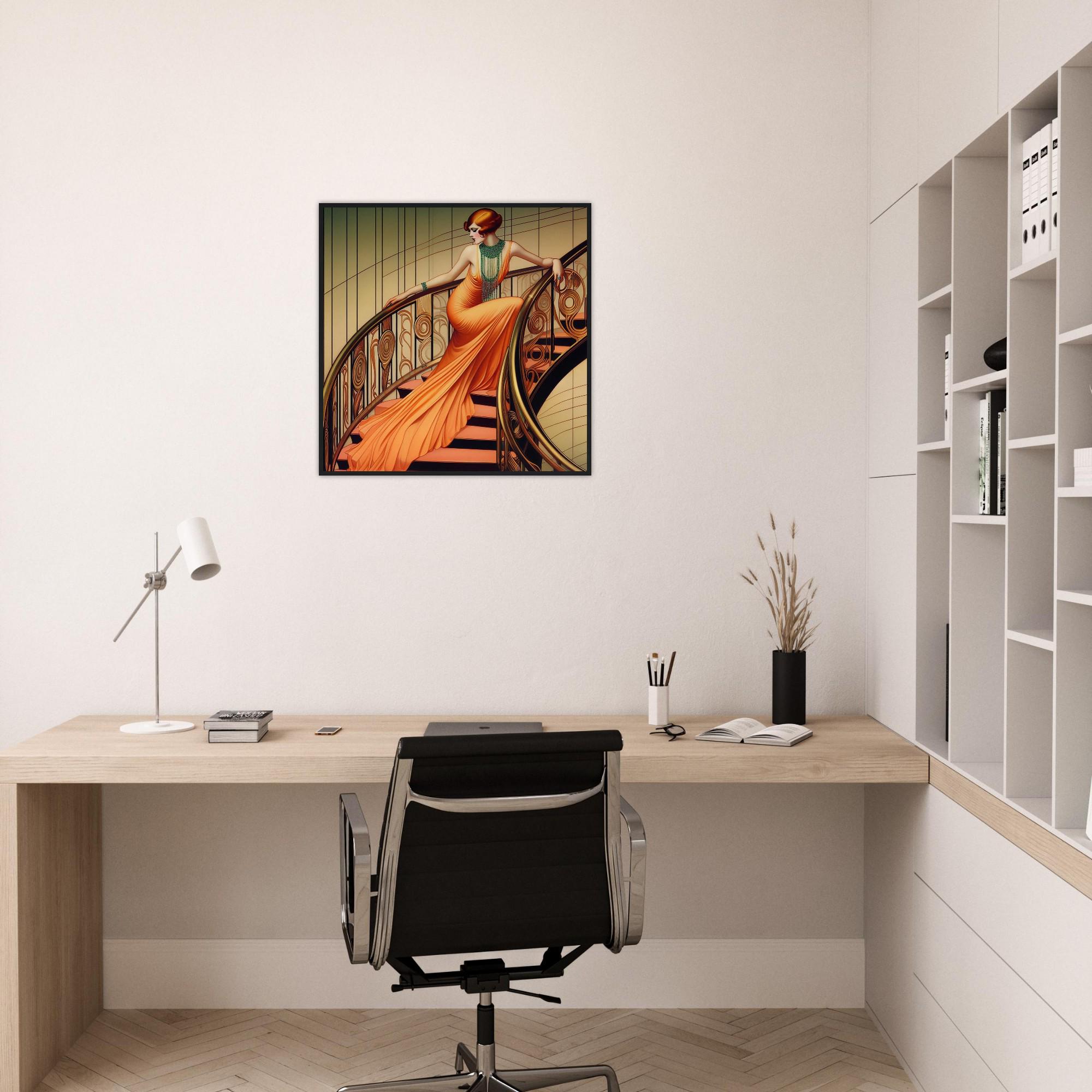 Art Deco Stairway Print: Framed Matte Paper Wall Art - Etsy