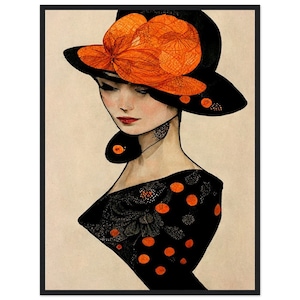 art deco wall art  &quot;Deco Lady&quot; Classic Matte Paper Wooden Framed Print art wall deco | wall art art deco |