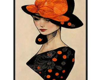 Framed "Deco Lady" Print | Roaring Twenties Style Elegant Luxe Sophisticated Glam