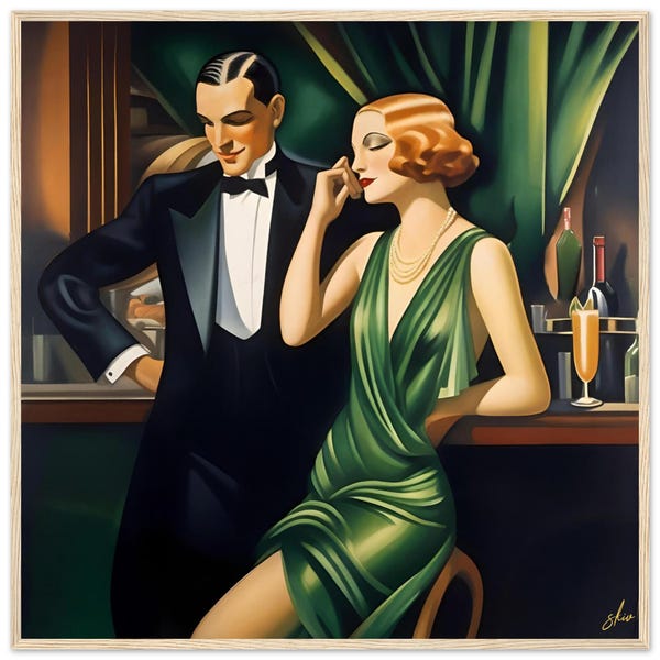 Art Deco 'People Will Say We're in Love' - Framed Retro Wall Art