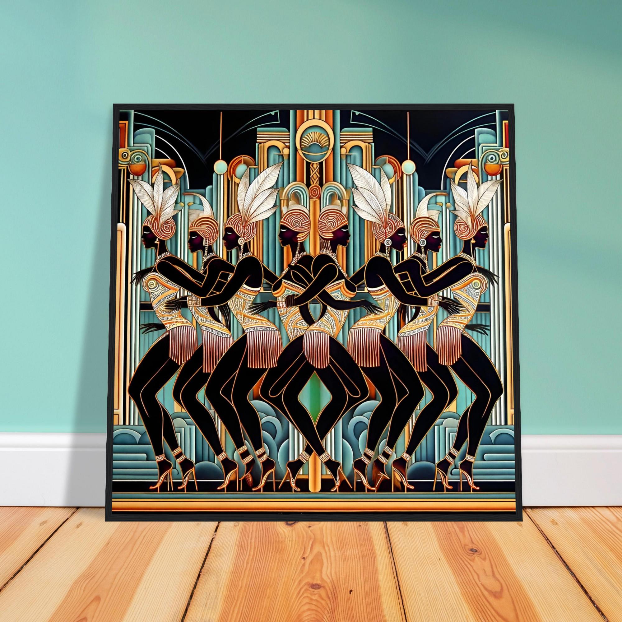 Art Deco Wall Art 'baker Chorus Line' – Framed Poster, Wooden Frame - Etsy