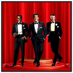 poster rat pack, concezione digitale artistica di "The Original Rat Pack" Frank Dean, Sammy. Stampa con cornice in legno opaco di alta qualità the rat pack
