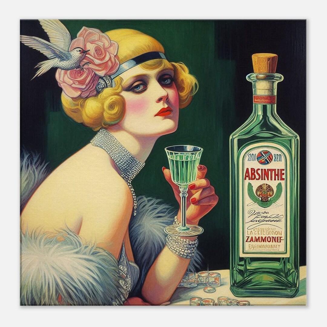 Art Deco "the Taste That Refreshes" | Absinthe Slim Canvas Print, 1920s ...