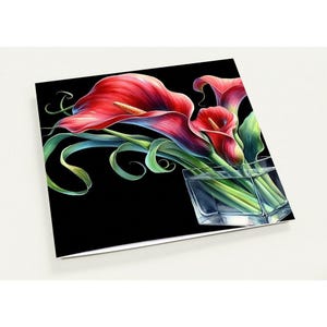 Notitiekaarten Botanische "Red Calla Lilies" Pak van 10 blanco wenskaarten met standaard enveloppen (alleen beschikbaar in de VS en CANADA)
