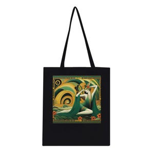 Tote Bag Art Deco Classic Tote Bag &quot;Colorful Flapper&quot; | 2-sided image