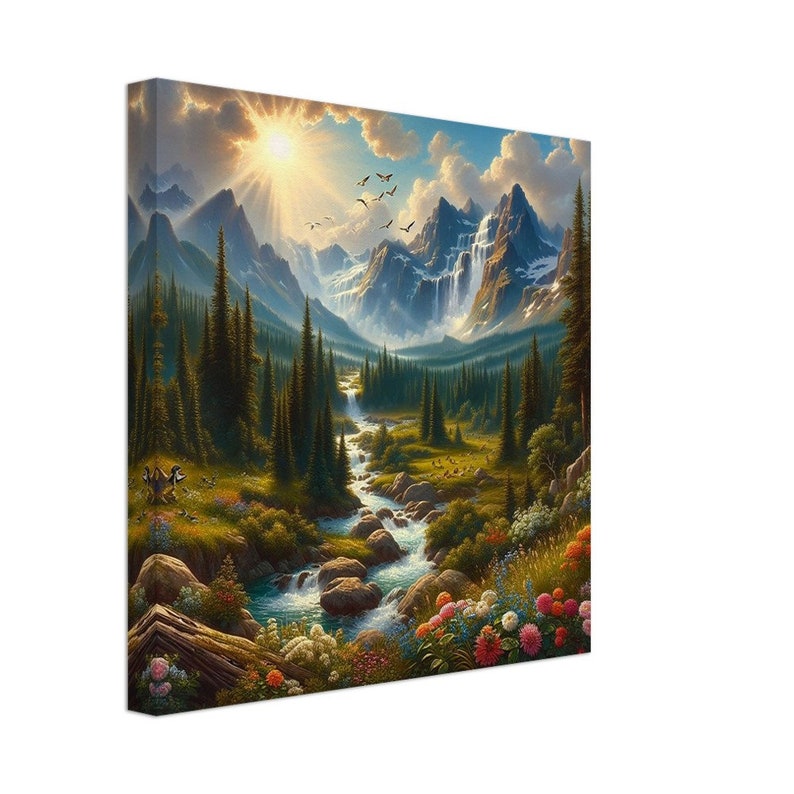 Spring Sunrise Wilderness Canvas Print | Mountain Landscape Wall Art - Etsy