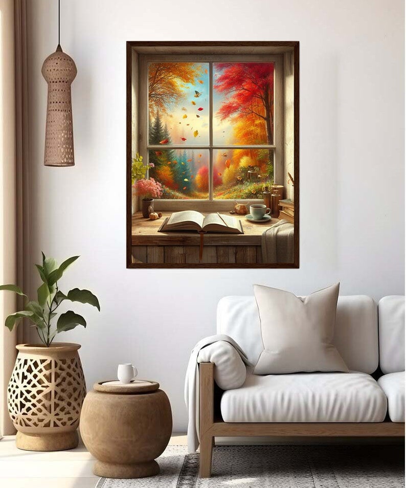 Nature Wall Art the Falling Leaves Drift by the Window Framed Print ...