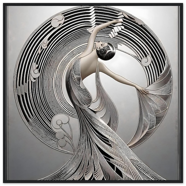 Art Deco Framed Wall Art "Hollywood Glam" Matte Paper