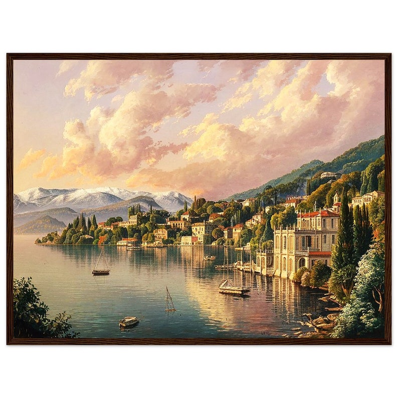 Wall Art lake Como Italy Framed Print or Poster, Italian Prints Italy