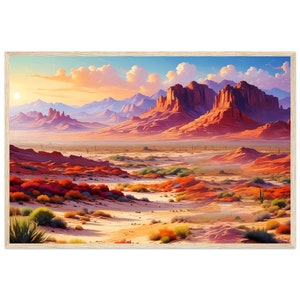 landscape wall art &quot;Mojave Deseret&quot; Premium Matte Paper Wooden Framed Print | landscape print