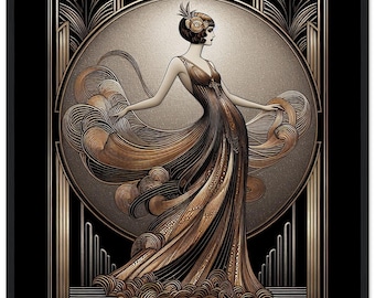 Art Deco Wall Art "Elegance" Framed Poster | Elegance | Luxe | Feminine Mystique